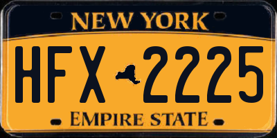 NY license plate HFX2225