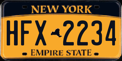 NY license plate HFX2234