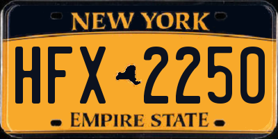NY license plate HFX2250