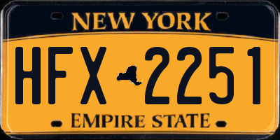 NY license plate HFX2251
