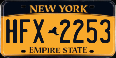 NY license plate HFX2253