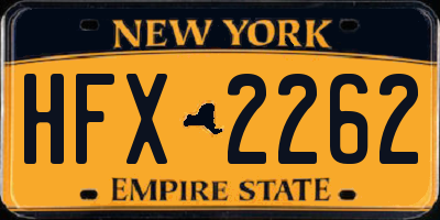 NY license plate HFX2262