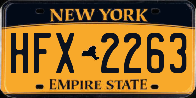 NY license plate HFX2263