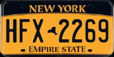 NY license plate HFX2269