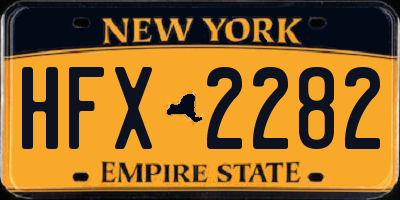 NY license plate HFX2282