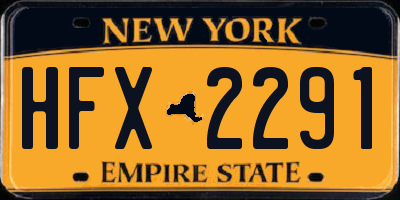 NY license plate HFX2291
