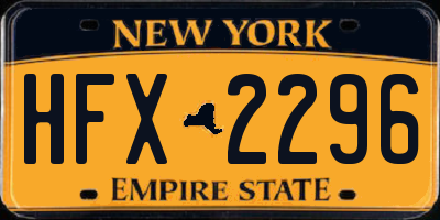 NY license plate HFX2296