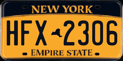 NY license plate HFX2306