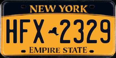 NY license plate HFX2329