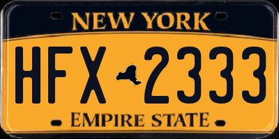 NY license plate HFX2333