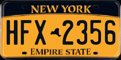 NY license plate HFX2356