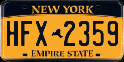 NY license plate HFX2359