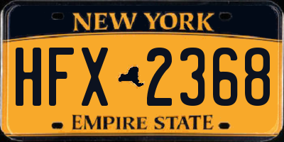 NY license plate HFX2368