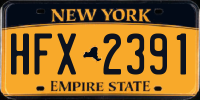 NY license plate HFX2391