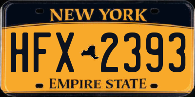 NY license plate HFX2393