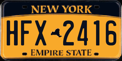 NY license plate HFX2416