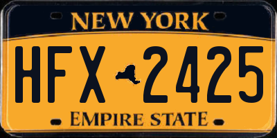 NY license plate HFX2425