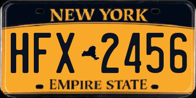 NY license plate HFX2456