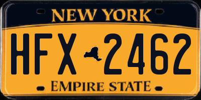 NY license plate HFX2462