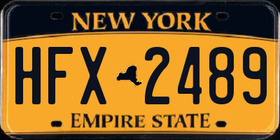 NY license plate HFX2489