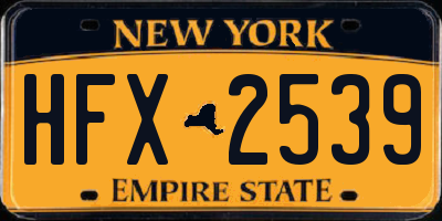 NY license plate HFX2539
