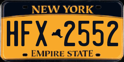 NY license plate HFX2552