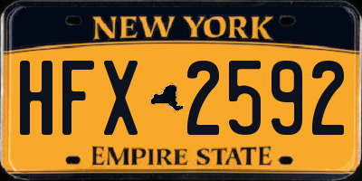 NY license plate HFX2592