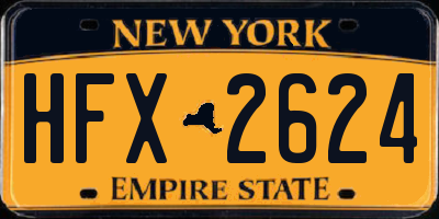 NY license plate HFX2624
