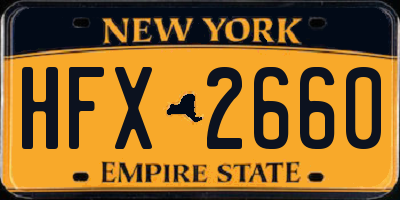 NY license plate HFX2660