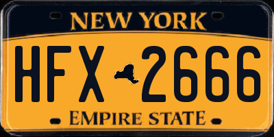 NY license plate HFX2666