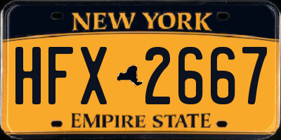 NY license plate HFX2667