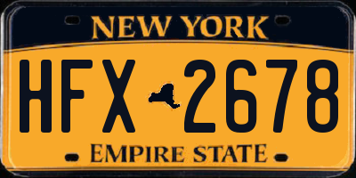 NY license plate HFX2678
