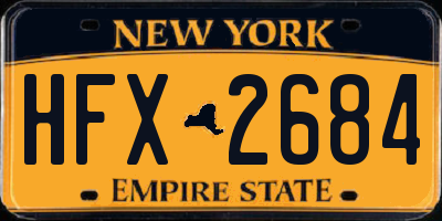 NY license plate HFX2684