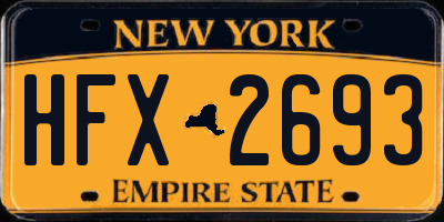 NY license plate HFX2693