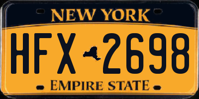 NY license plate HFX2698