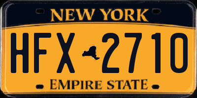 NY license plate HFX2710