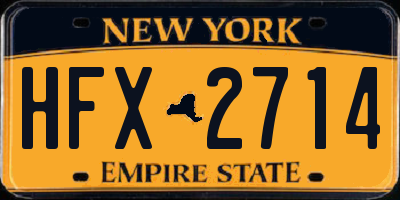 NY license plate HFX2714