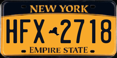NY license plate HFX2718