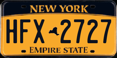NY license plate HFX2727