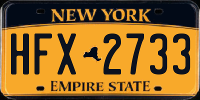 NY license plate HFX2733