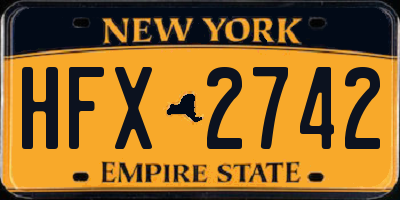 NY license plate HFX2742