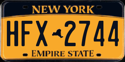 NY license plate HFX2744