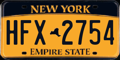 NY license plate HFX2754