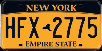 NY license plate HFX2775