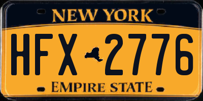 NY license plate HFX2776