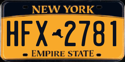 NY license plate HFX2781