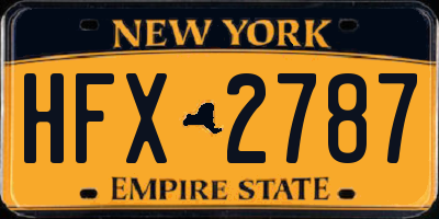 NY license plate HFX2787