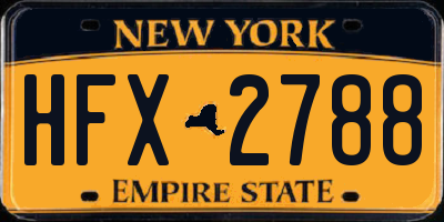 NY license plate HFX2788