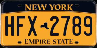 NY license plate HFX2789