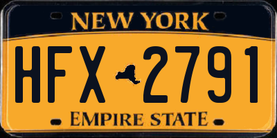 NY license plate HFX2791